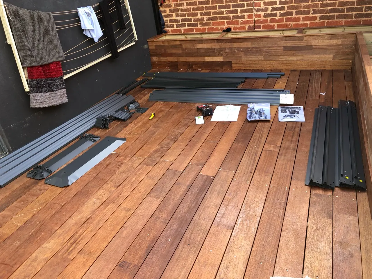 Timber courtyard deck ready for the gazebo structure